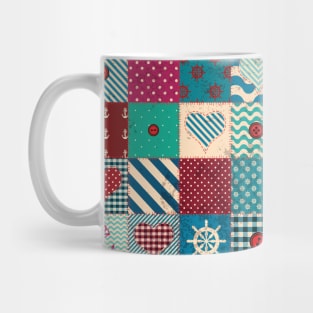 Patchwork Quilt Neck Gator Nautical Patchwork Mug